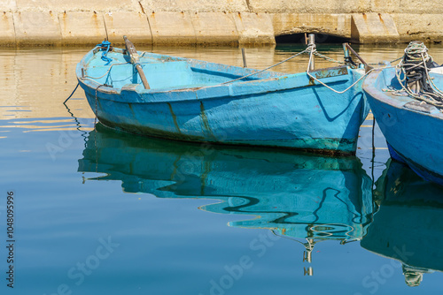 Obraz na płótnie Fishing boats, historic port of Jaffa w salonie