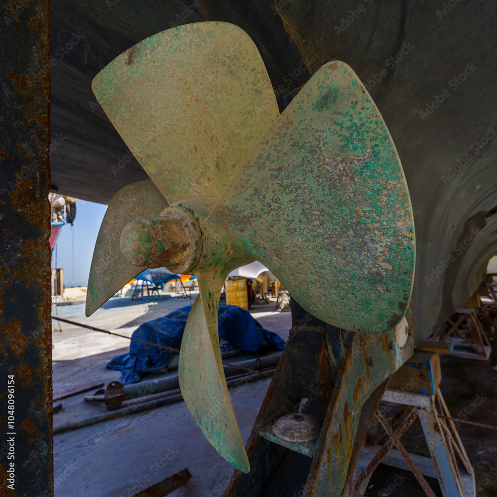 Propeller of a fishing boat, historic port of Jaffa