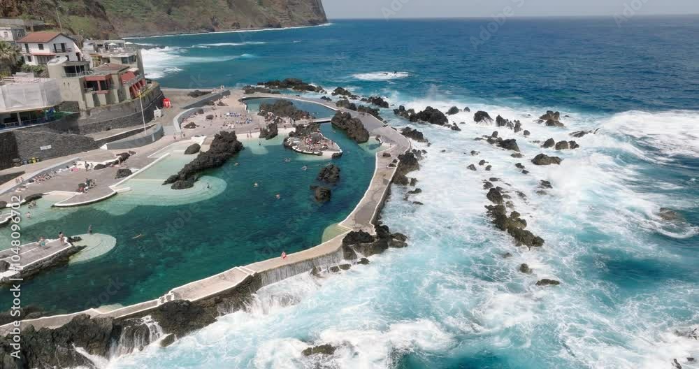 The Stunning Porto Moniz Natural Pools in Madeira Seen From Above The Stunning Porto Moniz Natural Pools in Madeira Seen From Above