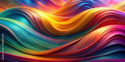 Wallpaper Mural Abstract Fluid Scape of Vibrant Colors, Curving and Intertwining in a Dynamic and Enchanting Composition Torontodigital.ca
