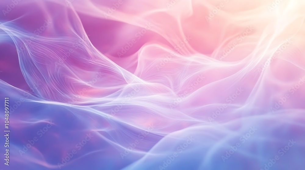 Mystical waves flowing in soft patterns with psychic energy aura