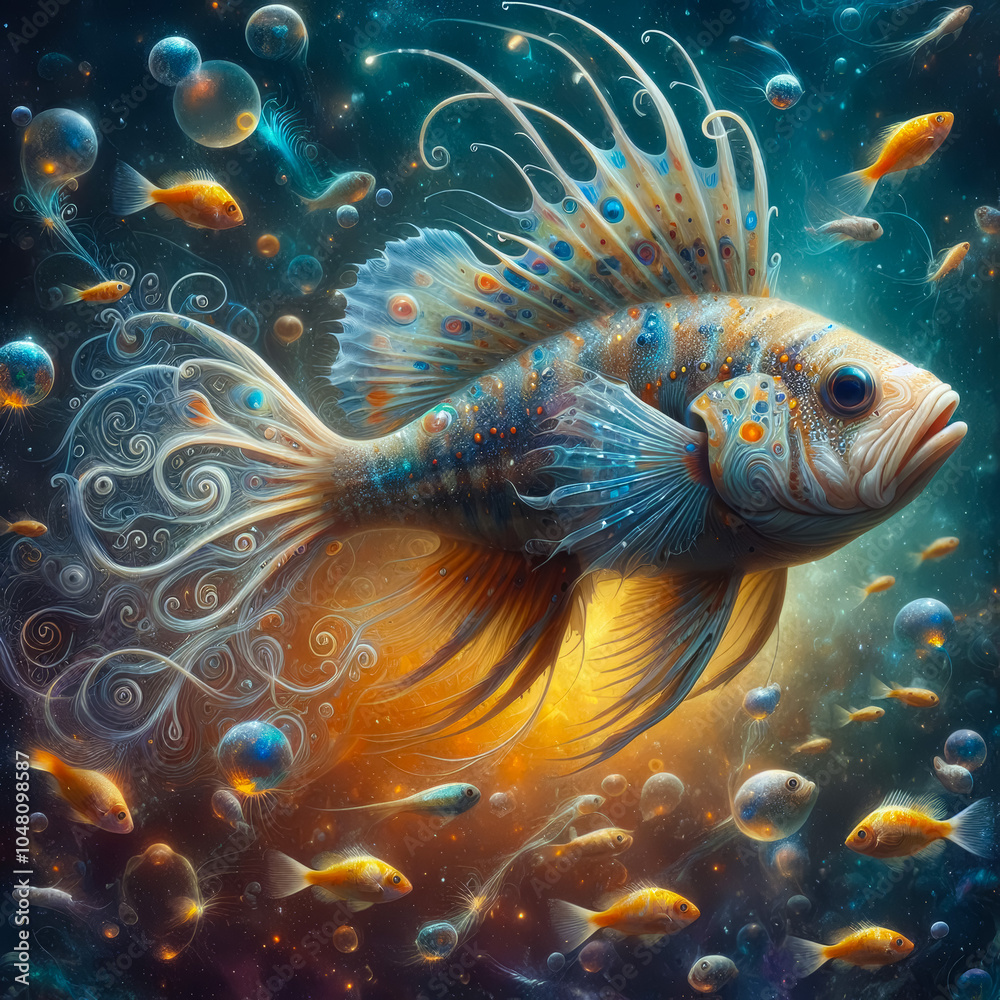 Digital art painting of the fish Istiophorus Platypterus Digital art painting of the fish Istiophorus Platypterus