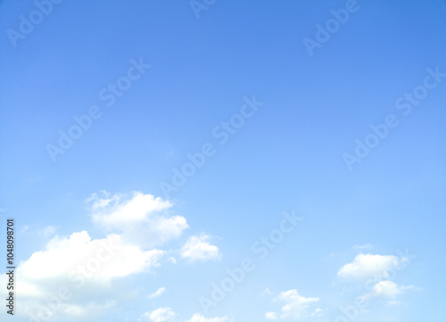 The background image of a clear sky with light clouds is beautiful and natural, with fresh air and pure oxygen.