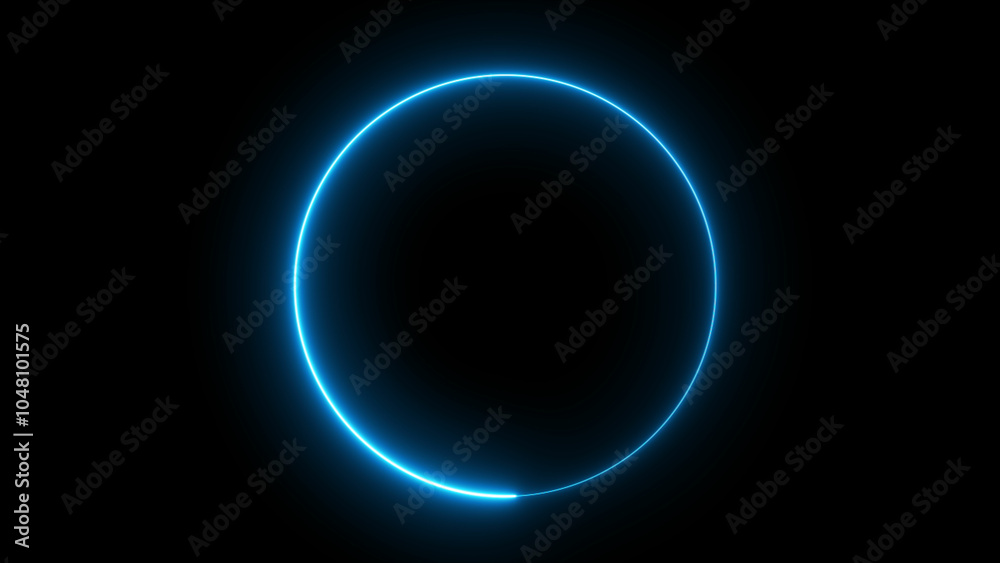 Glowing flow circle background. LED screens projection technology. Seamless looping circle photo frame with Blue neon graphic on black background.
Glowing flow circle background. LED screens projection technology. Seamless looping circle photo frame with Blue neon graphic on black background.