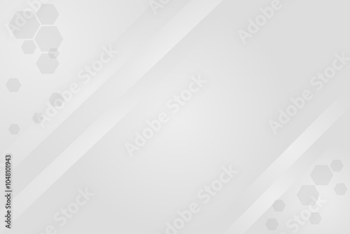 Abstract grey background with shape of line on back. Light grey color template with free space for edit and design. Line of Hexagonal shape.