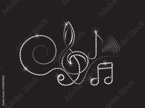 Rhinestone logo for t-shirts, hoodies, jackets, tote bags, cap, phone cases, music-themed rooms, studios, heat transfer or rhinestone applications on fabrics, DIY Projects, social media ads, musician
