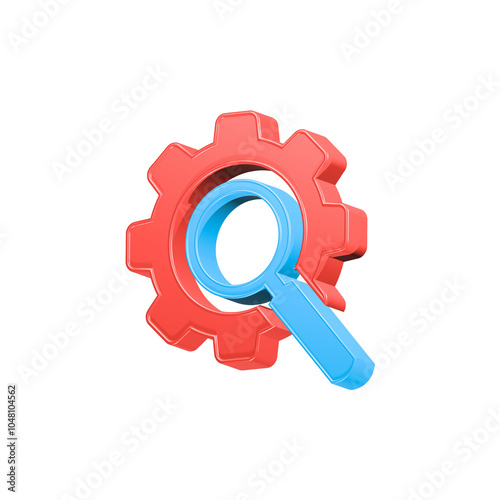 Search fix problem setting gear 3d icon symbol