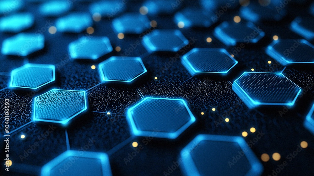 Abstract Blue Hexagon Pattern Technology Background Futuristic Design Sci Fi Digital A Abstract Blue Hexagon Pattern Technology Background Futuristic Design Sci Fi Digital A