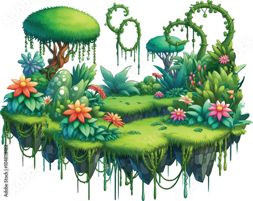 Tiles grass game pack ,Mystical Floating Sanctuary.