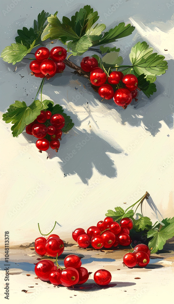 custom made wallpaper toronto digitalVibrant red currants cascading against a light background on a sunny afternoon
