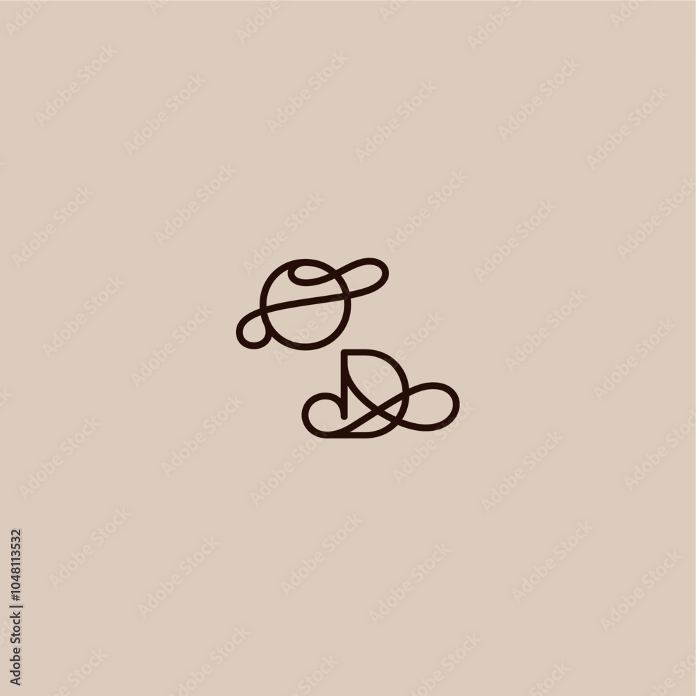 wedding typography monogram luxurious organic style and elegant concept OD dynamic line initial letter wedding typography monogram luxurious organic style and elegant concept OD dynamic line initial letter