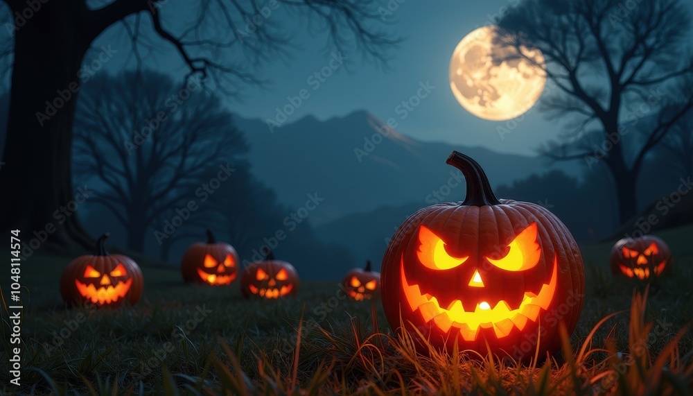 Crafting a glowing pumpkin masterpiece during a full moon night with eerie shadows and the perfect carved design on Halloween. Crafting a glowing pumpkin masterpiece during a full moon night with eerie shadows and the perfect carved design on Halloween.