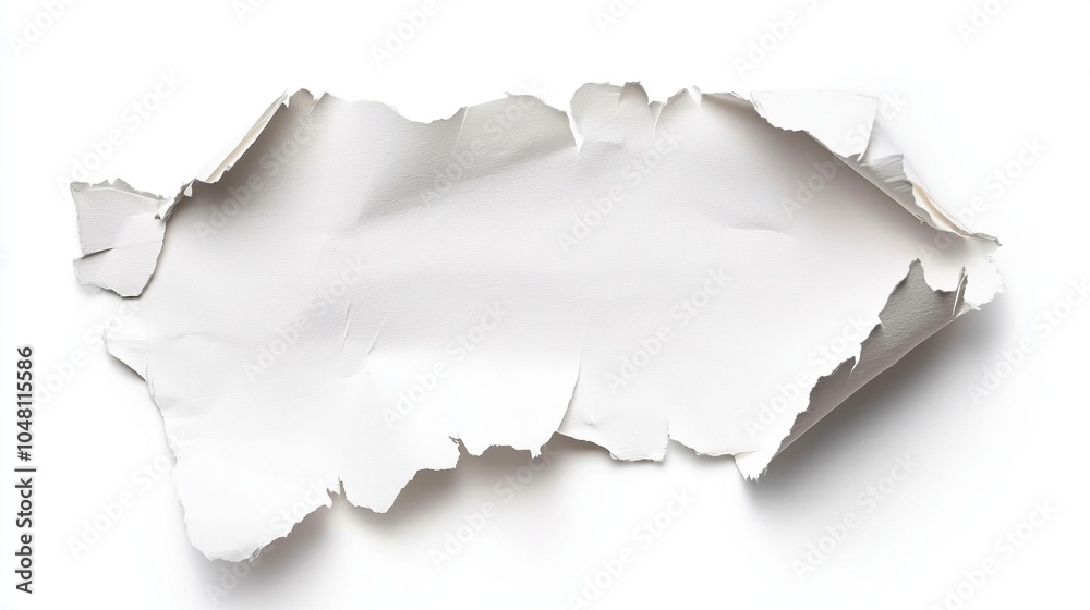 piece of white paper tear isolated on white background piece of white paper tear isolated on white background
