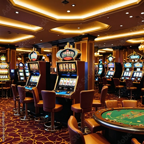 Interior of Casino.  This is AI generated, property release is not required.