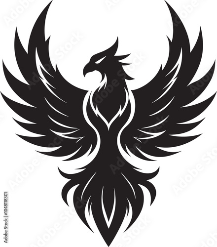 Majestic Phoenix Silhouette Vector - Symbol of Rebirth and Power