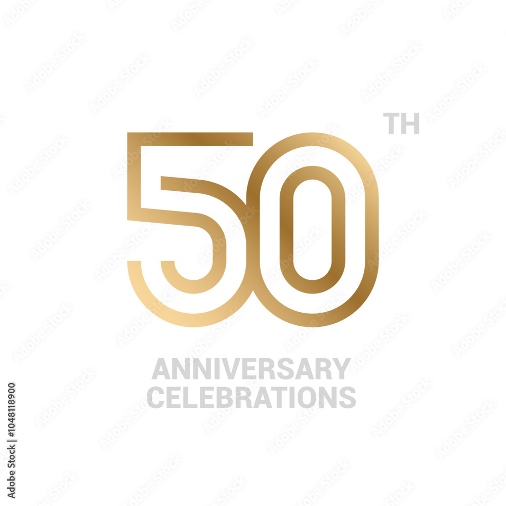 Obraz premium 50 years anniversary logo design on white background for celebration event. 50th celebration emblem.