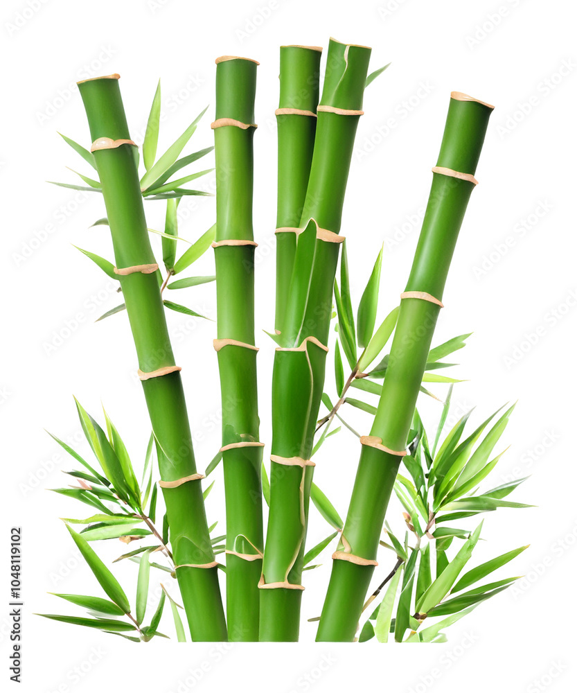 bamboo green sticks with leaves isolated on transparent background bamboo green sticks with leaves isolated on transparent background