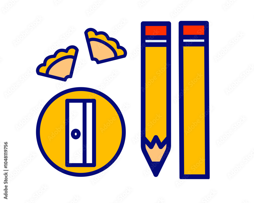 Illustration of a pencil sharpener with cute character, perfect for educational, learning, writing, and office themed Illustration of a pencil sharpener with cute character, perfect for educational, learning, writing, and office themed