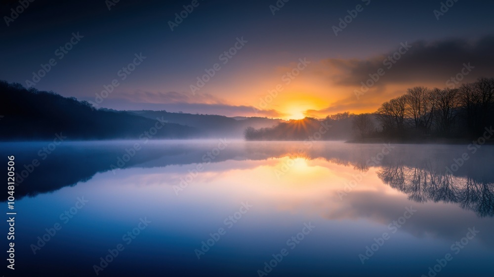 Dawn's Embrace: Tranquil Reflections on a Lake Dawn's Embrace: Tranquil Reflections on a Lake