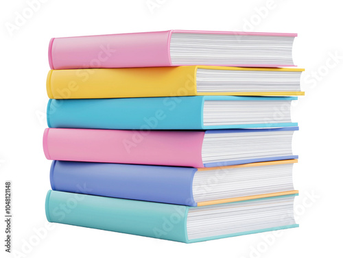 Wallpaper Mural Colorful Stack of Books on transparent Background Torontodigital.ca