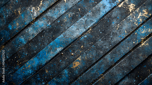  Abstract black and blue grunge background with diagonal lines