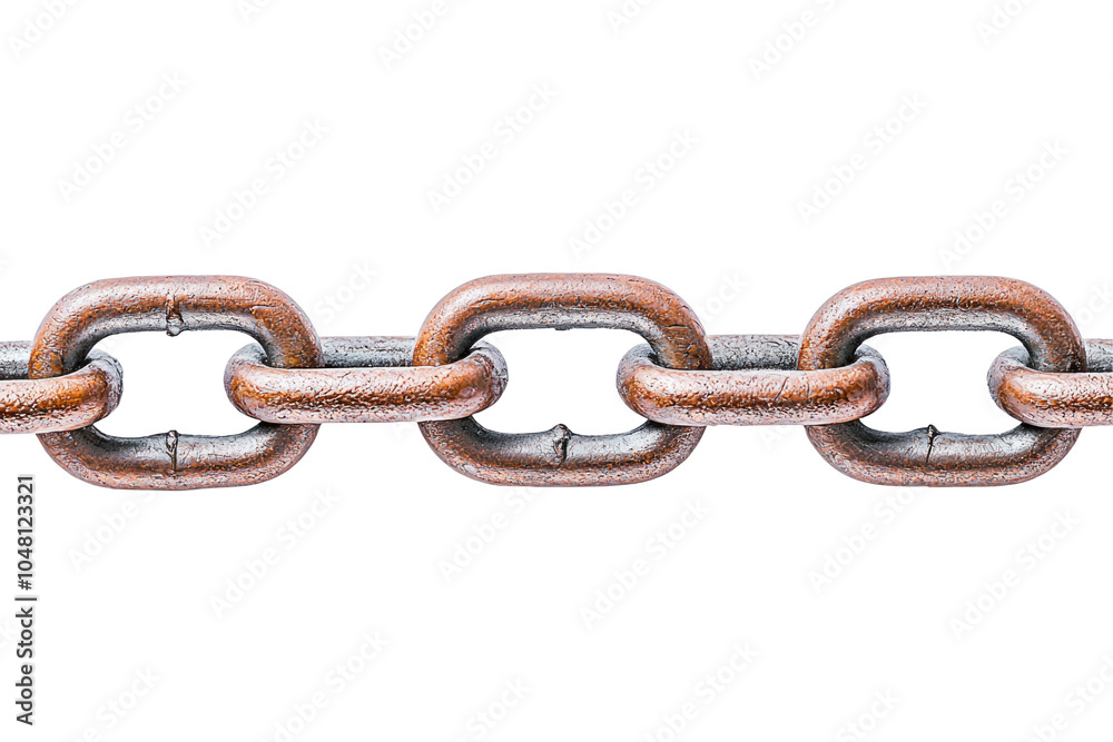 Fototapeta premium Chain Links with Copper and Silver Finish