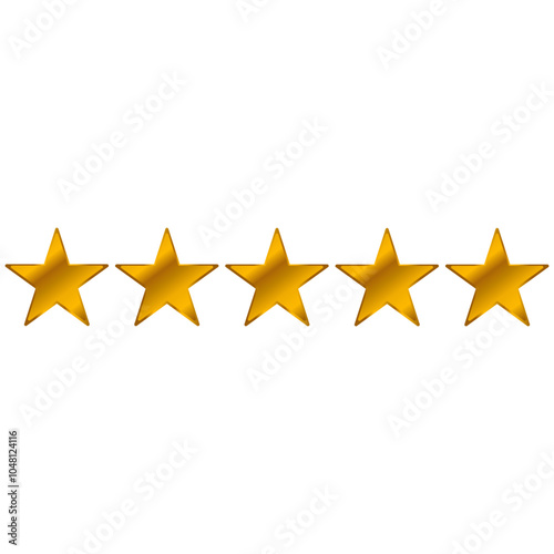  Metallic gold 5 stars rating 