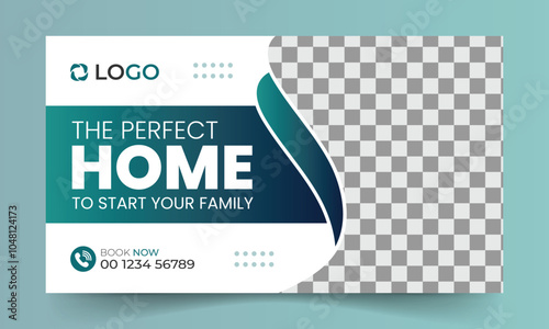 Real Estate YouTube Thumbnail Template Design and Web Banner