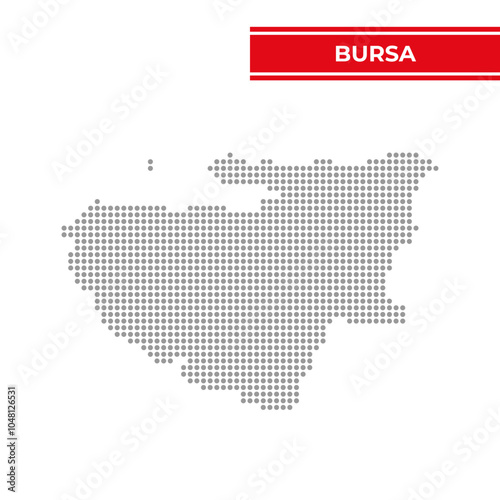 Dotted map of Bursa is a province of Turkiye