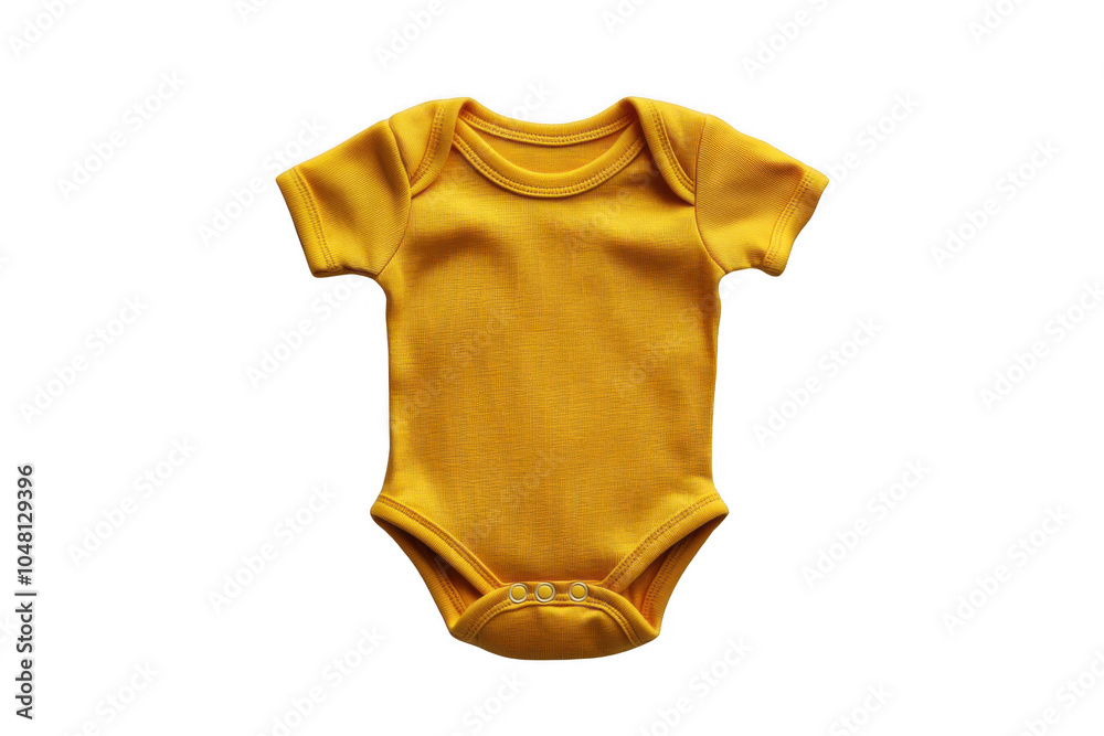 Yellow baby onesie isolated on transparent background, png file, no background png file