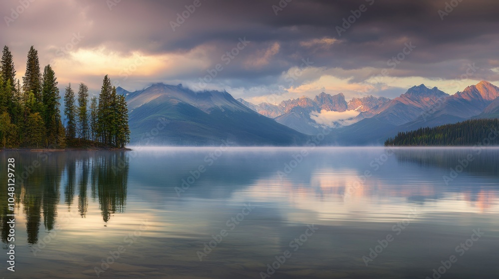 Dawn's Embrace: Tranquil Reflections on a Lake Dawn's Embrace: Tranquil Reflections on a Lake