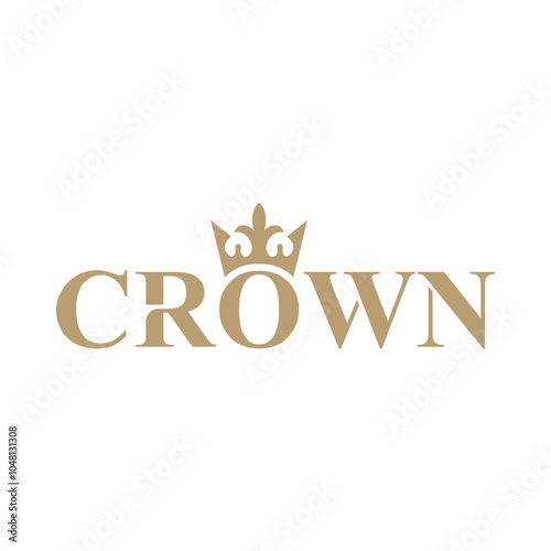 Typography Text Crown Logo Design Inspiration