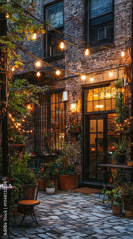 Fototapeta premium Cozy Urban Corner in a Quaint Neighborhood
