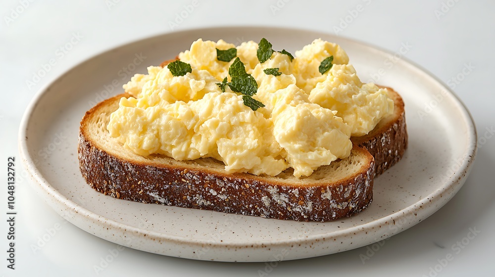 Creamy scrambled eggs on toast a perfect breakfast delight to start your day with flavor and nutrition Creamy scrambled eggs on toast a perfect breakfast delight to start your day with flavor and nutrition