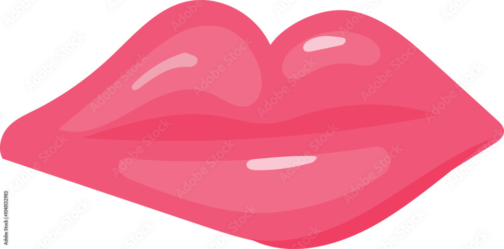 Cartoon pink mouth shaped candy illustration. White background. Cartoon pink mouth shaped candy illustration. White background.