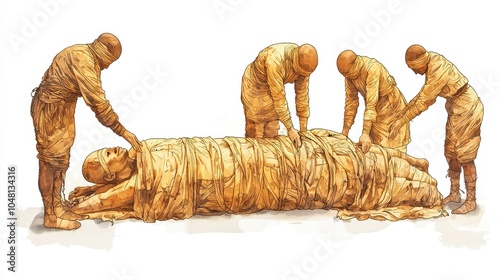 Mummification Process Illustrated in Graphic Representation