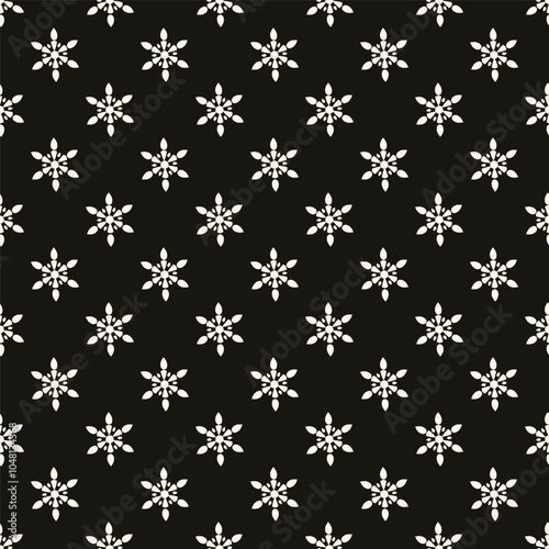 Abstract simple floral gothic style seamless pattern. Elegant minimal monochrome stylish background. Perfect for textile, wallpaper and fabrics.