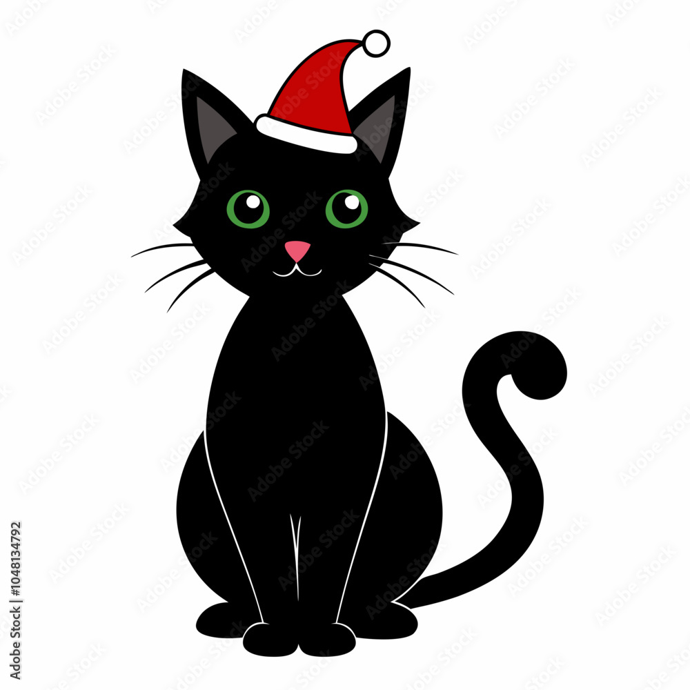 Christmas Cat Black silhouette Christmas Cat Black silhouette