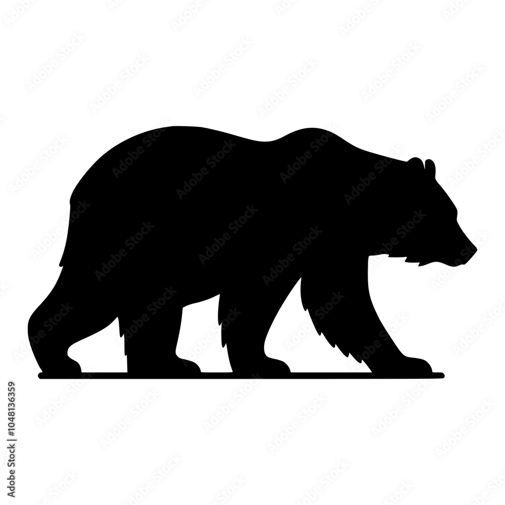 Fototapeta premium Bear, Bear Silhouette on white background check 