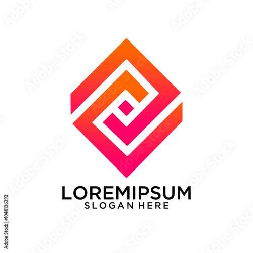 Diamond Shape Spiral Abstract Logo