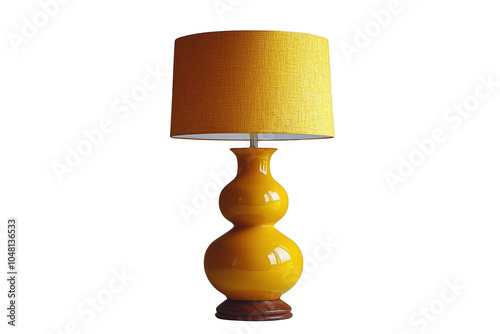 Obraz na płótnie Yellow floor lamp isolated on transparent background, png file, no background png file w salonie