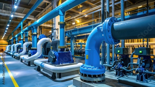 Industrial Piping System in a Modern Facility