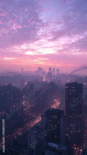 Stunning City Skyline at Sunrise