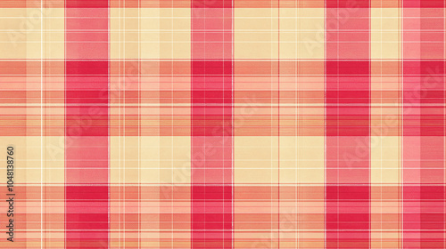 Abstract red and yellow plaid pattern seamless texture background