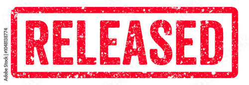 Foto Released Stamp Transparent Seal, Red Grunge Released Word Rubber Stamp Seal