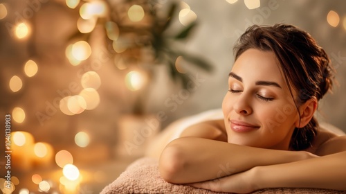 portrait of a woman relaxing in a spa