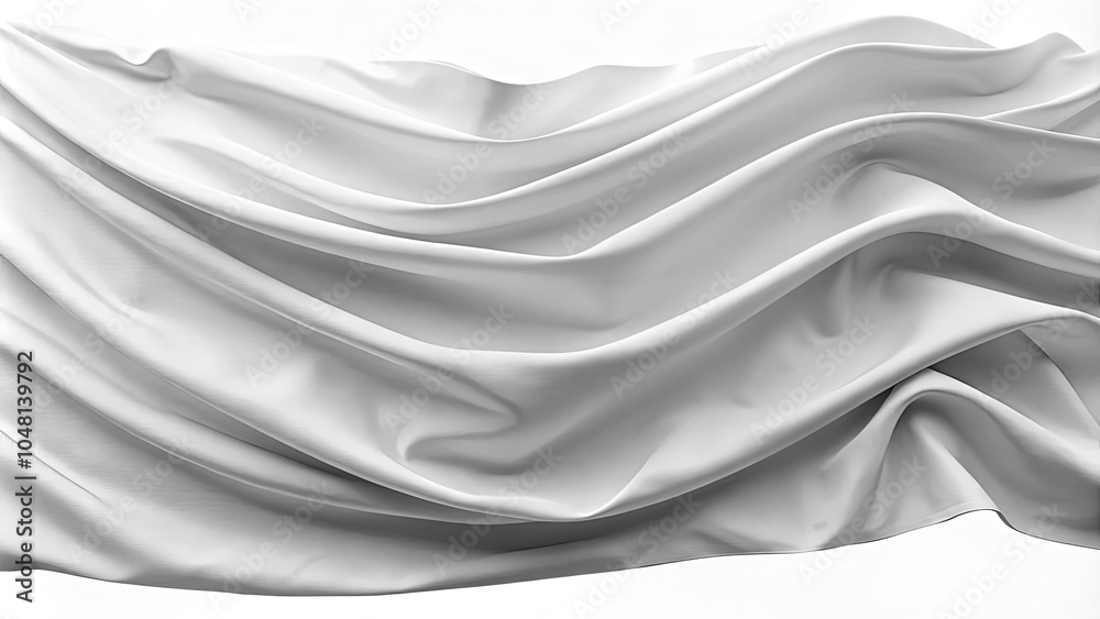 Fototapeta premium White Blank Flag Isolated on a White Background for Symbolic Representation of Peace, Surrender, or Neutrality in Food Photography Context