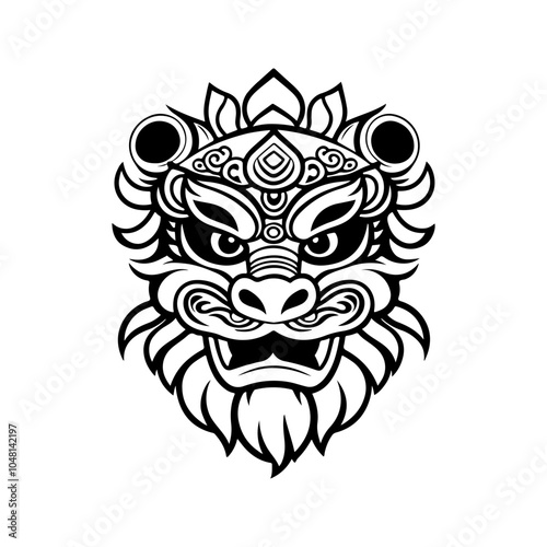 Traditional lion dance headgear