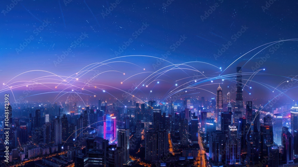 Obraz premium Cityscape with Connections