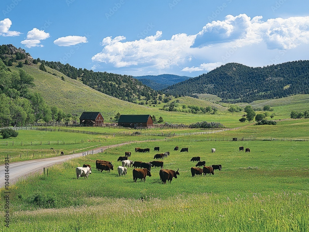 A farm using rotational grazing to manage livestock and improve soil structure, part of their regenerative agricultural practices. A farm using rotational grazing to manage livestock and improve soil structure, part of their regenerative agricultural practices.
